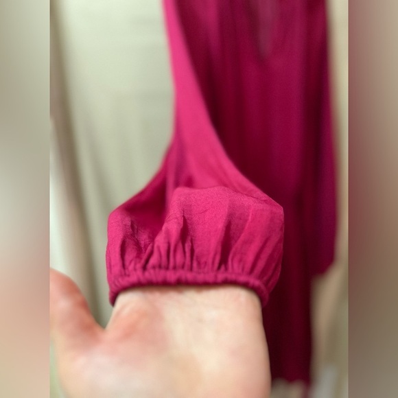 🔴 Simply Vera pink pleated belted long sleeve midi dress size Xxl - Picture 4 of 8